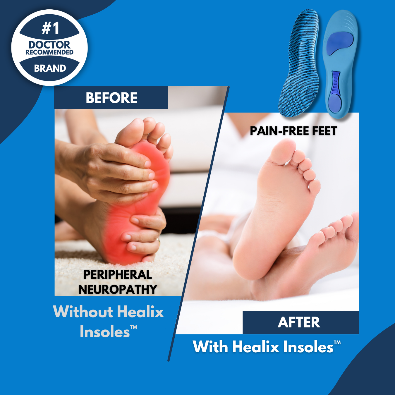 HEALIX | OrthoFlex PRO Insoles: Adjustable Size for Pain-Free Relief