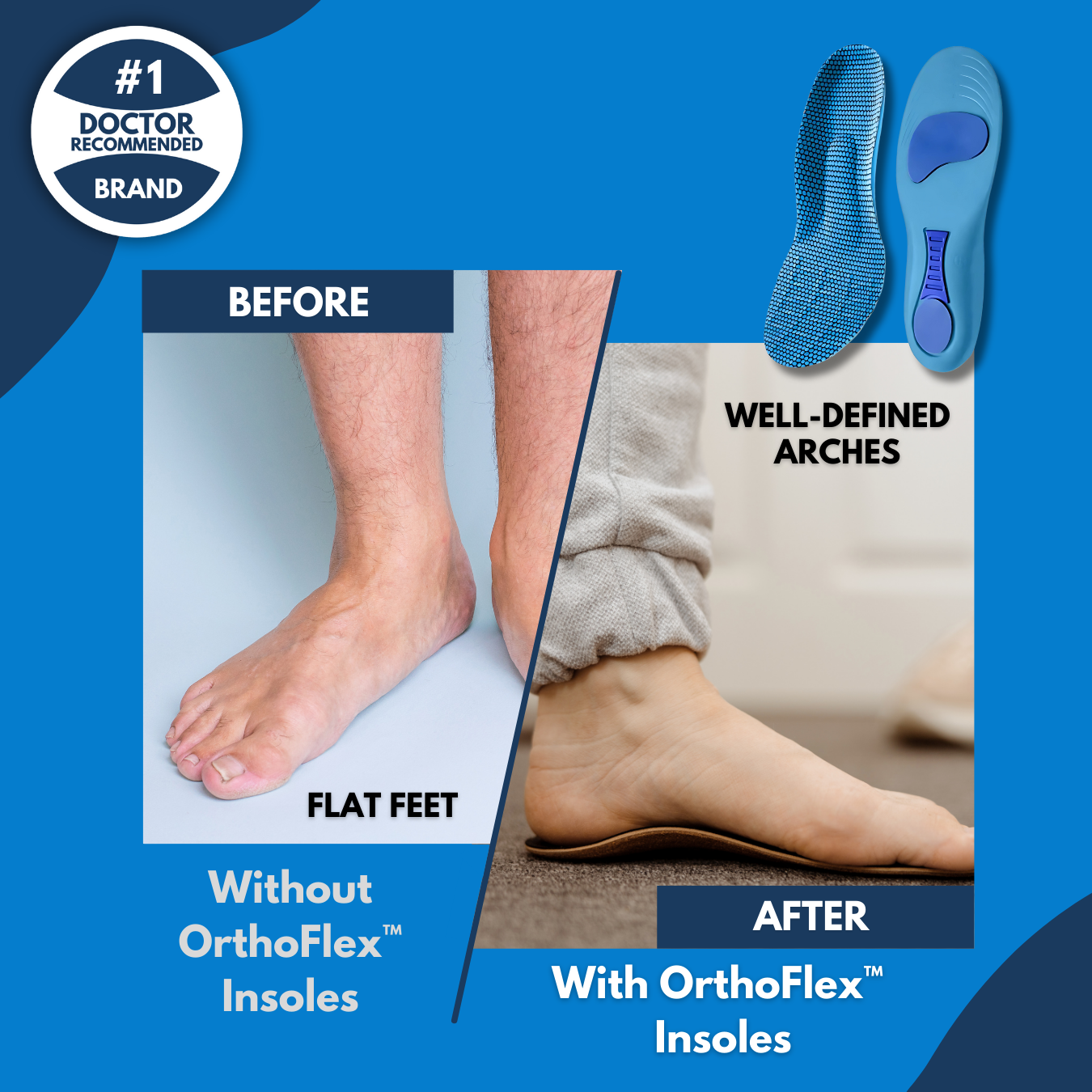 HEALIX | OrthoFlex PRO Insoles: Adjustable Size for Pain-Free Relief