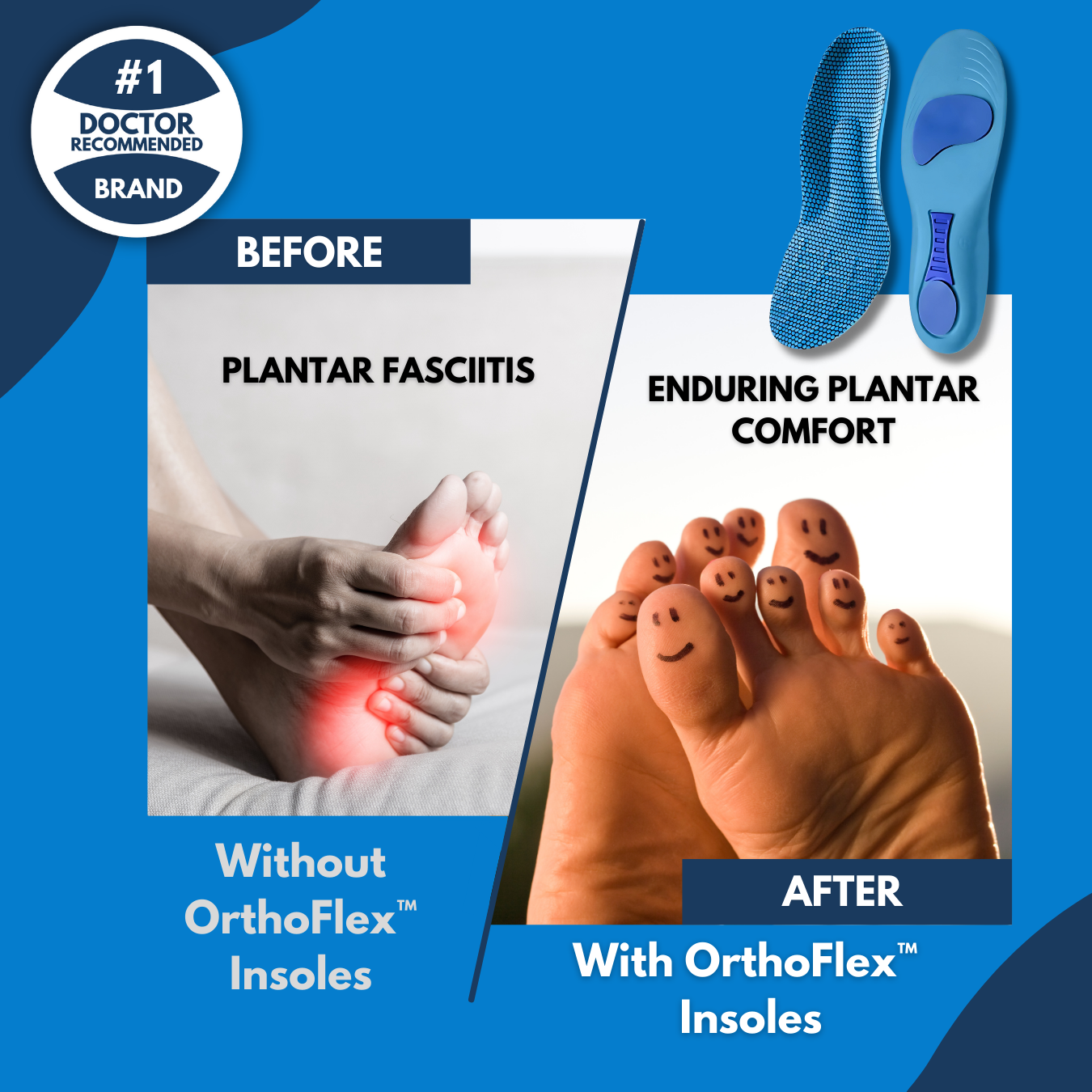 HEALIX | OrthoFlex PRO Insoles: Adjustable Size for Pain-Free Relief