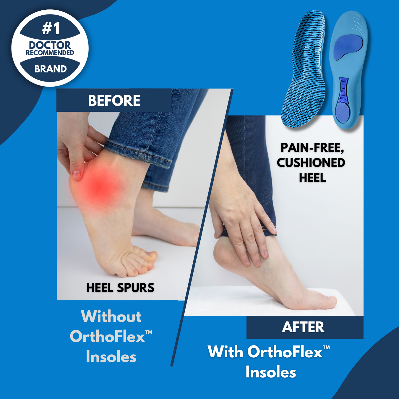 HEALIX | OrthoFlex PRO Insoles: Adjustable Size for Pain-Free Relief